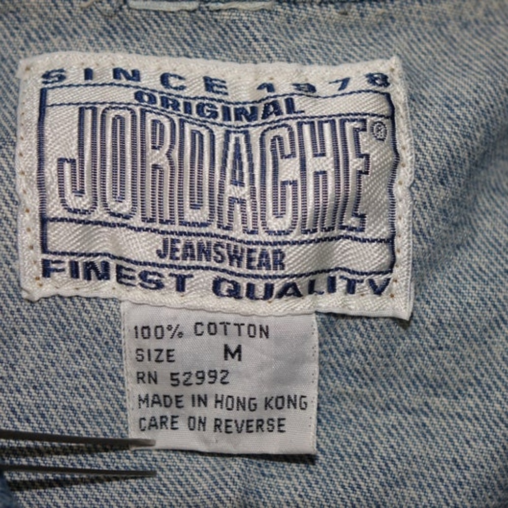 Retro Jordache Cropped Jean Jacket Rhinestones - Picture 7 of 8